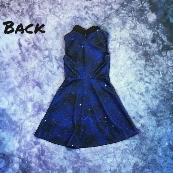 Dr. Who Galaxy Tardis Dress A Line Sleeveless Peter Pan Collar Blue Sz S - Picture 3 of 7